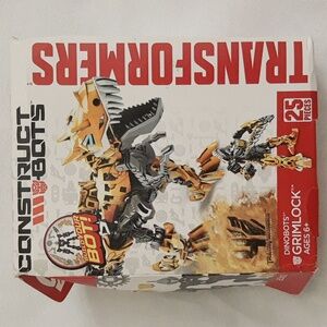Transformers Construct-Bots Dinobot Grimlock 25 PIECES OPEN BOX w Box Damage